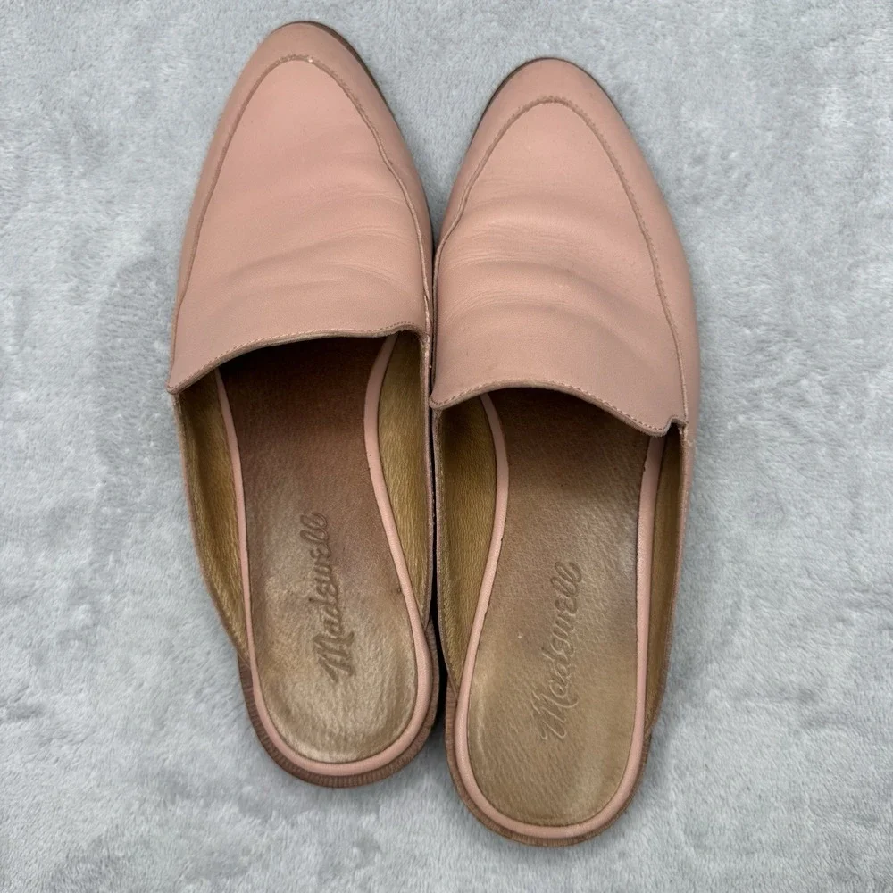 Madewell Frances Loafer Mules Women's 6.5 Blush Pink Leather Backless Flats